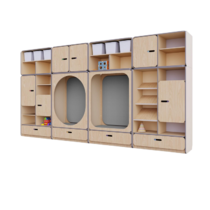 Детская стенка с местом для хранения и зонами отдыха из коллекции «НЕГА» (цвет бежевый) - «globural.ru» - Лангепас