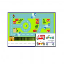 Игровой коврик "Дорожное движение - 3" с набором транспортных средств - «globural.ru» - Лангепас