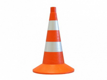 Сигнальный дорожный конус (мягкий, с двумя световозвращающими полосами) - «globural.ru» - Лангепас